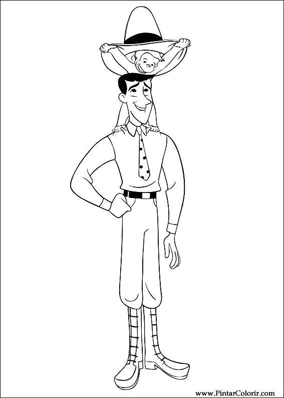 Dibujos para pintar y Color George curioso - Diseño de impresión 052