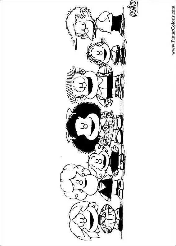 Dibujos para pintar y Color Mafalda - Imprimir Diseño 012