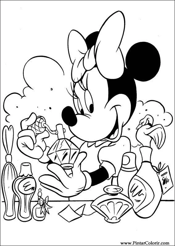 Dibujos para pintar y Color Minnie - Imprimir Diseño 060