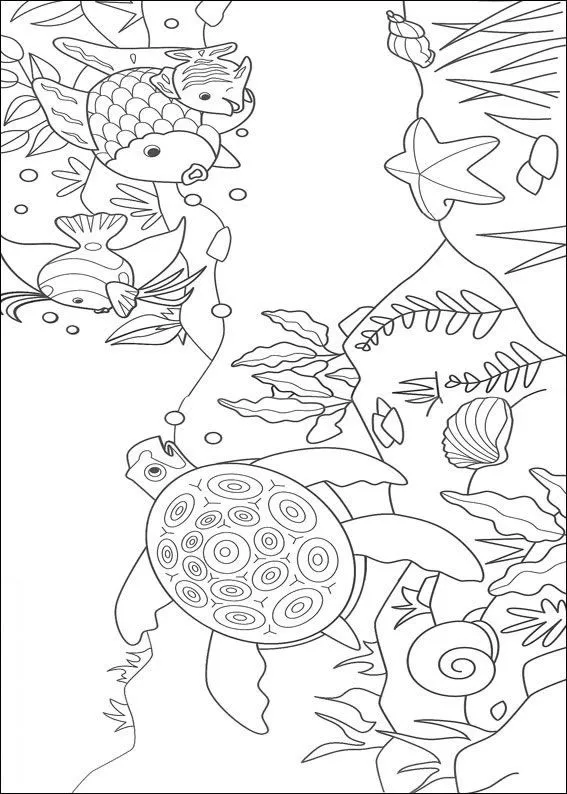 Dibujos para pintar y Color El Pez Arco Iris - Diseño de impresión 010 Dibujos para pintar y Color El Pez Arco Iris - Diseño de impresión 010