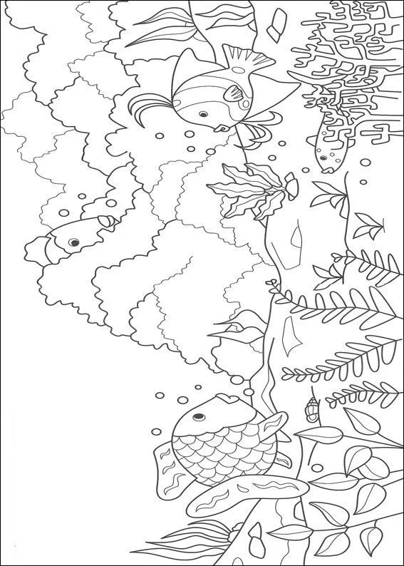 Dibujos para pintar y Color El Pez Arco Iris - Diseño de impresión 002 Dibujos para pintar y Color El Pez Arco Iris - Diseño de impresión 002