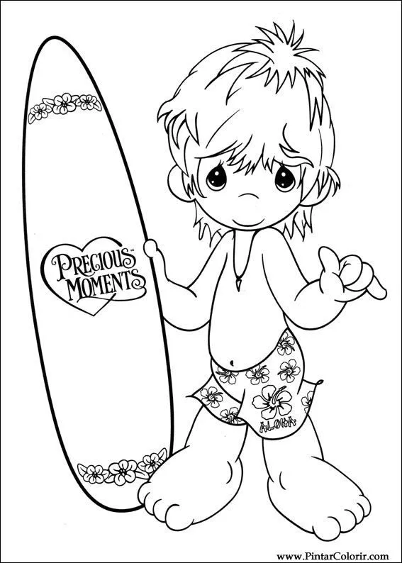 Dibujos para pintar y Color Precious Moments - Diseño de impresión 021