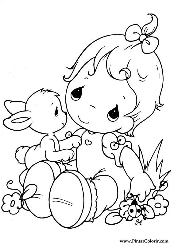 Dibujos para pintar y Color Precious Moments - Diseño de impresión 046 Dibujos para pintar y Color Precious Moments - Diseño de impresión 046