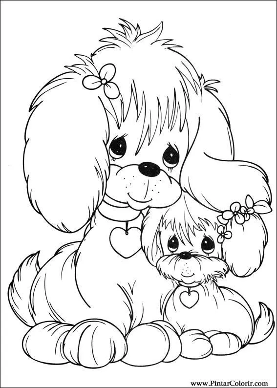 Dibujos para pintar y Color Precious Moments - Diseño de impresión 040