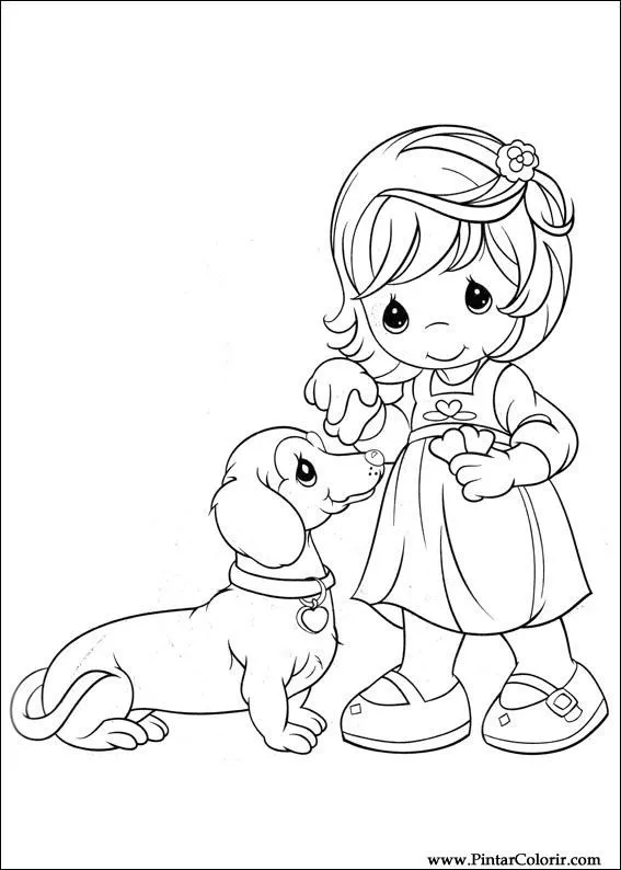 Dibujos para pintar y Color Precious Moments - Diseño de impresión 015 Dibujos para pintar y Color Precious Moments - Diseño de impresión 015
