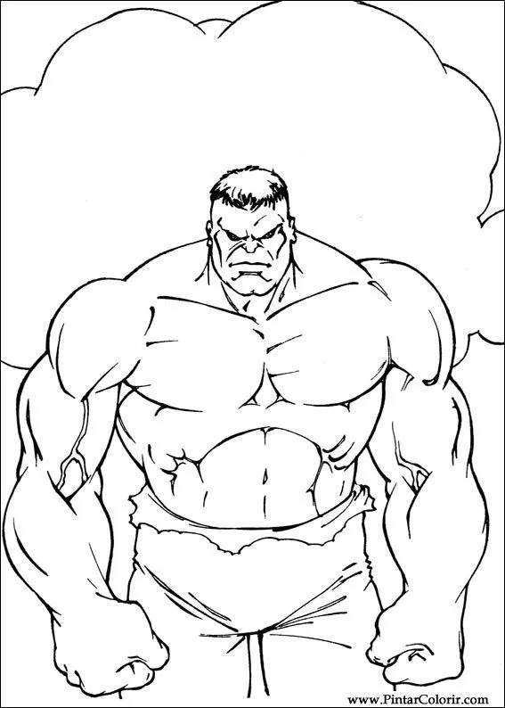 Dibujos para pintar y colorear Hulk - Diseño de impresión 071