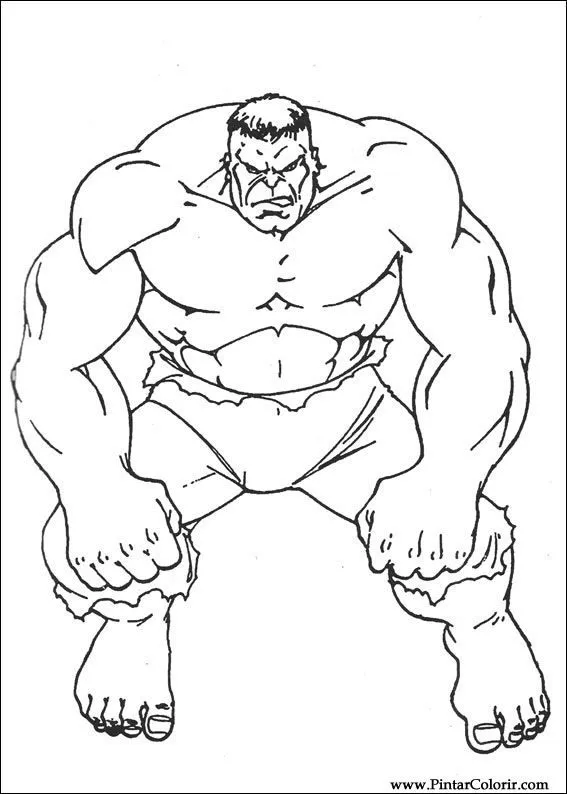 Dibujos para pintar y colorear Hulk - Página 3