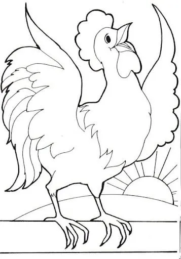 DIBUJOS PARA PINTAR DE GALLOS Y GALLINAS