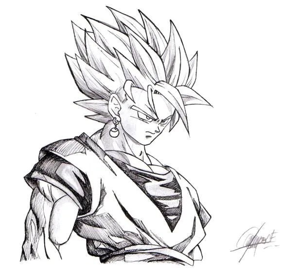 Dibujo de goku en super sayayin - Imagui
