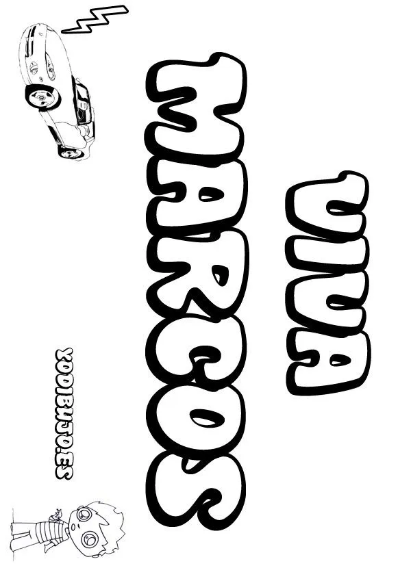 Dibujos para pintar NOMBRES NIÑOS, MARCOS para imprimir