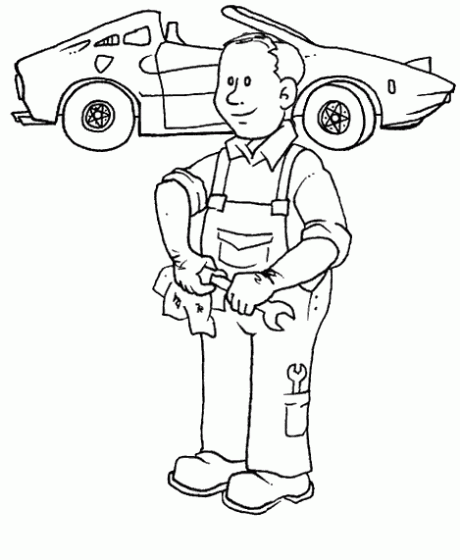 Dibujos para pintar: Oficio: Mecánico para pintar. Dibujos para pintar: Oficio: Mecánico para pintar.
