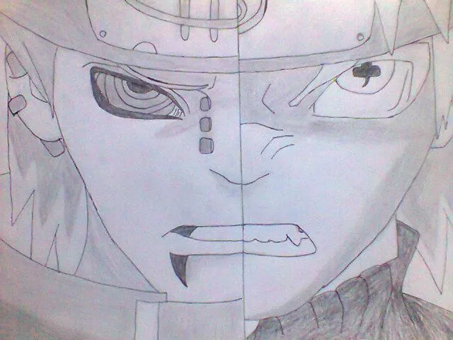 dibujo de pain y naruto por alexiis | Dibujando