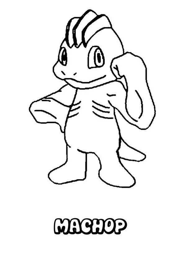 Dibujos para pintar POKEMON LUCHA, Pokemon Machop para imprimir Dibujos para pintar POKEMON LUCHA, Pokemon Machop para imprimir
