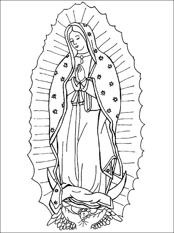 Dibujos para pintar de Nuestra Señora de Guadalupe | Colorear imágenes Dibujos para pintar de Nuestra Señora de Guadalupe | Colorear imágenes