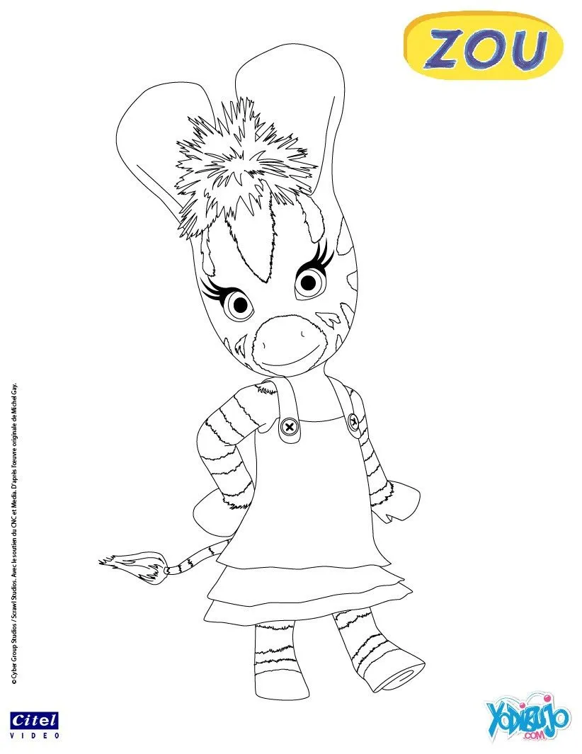 Dibujos para pintar ZOU la cebra, Elzee para imprimir Dibujos para pintar ZOU la cebra, Elzee para imprimir