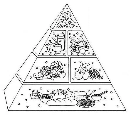 Dibujos para colorear de la piramide alimenticia para niños - Imagui