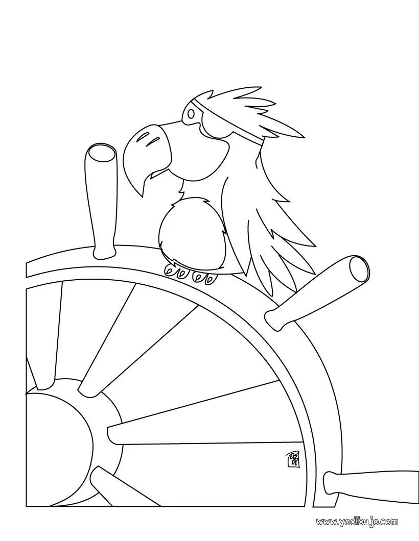 Dibujos de PIRATAS para colorear, timón de barco de piratas para ...