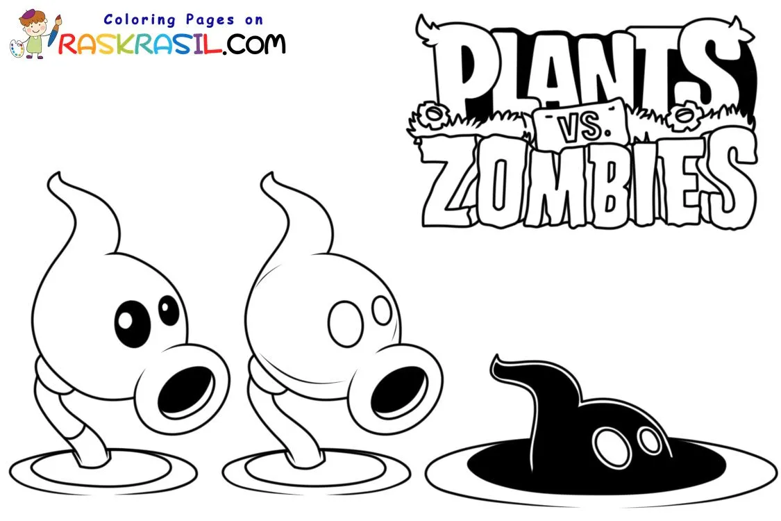 Dibujos de Plantas contra Zombis para Colorear Dibujos de Plantas contra Zombis para Colorear