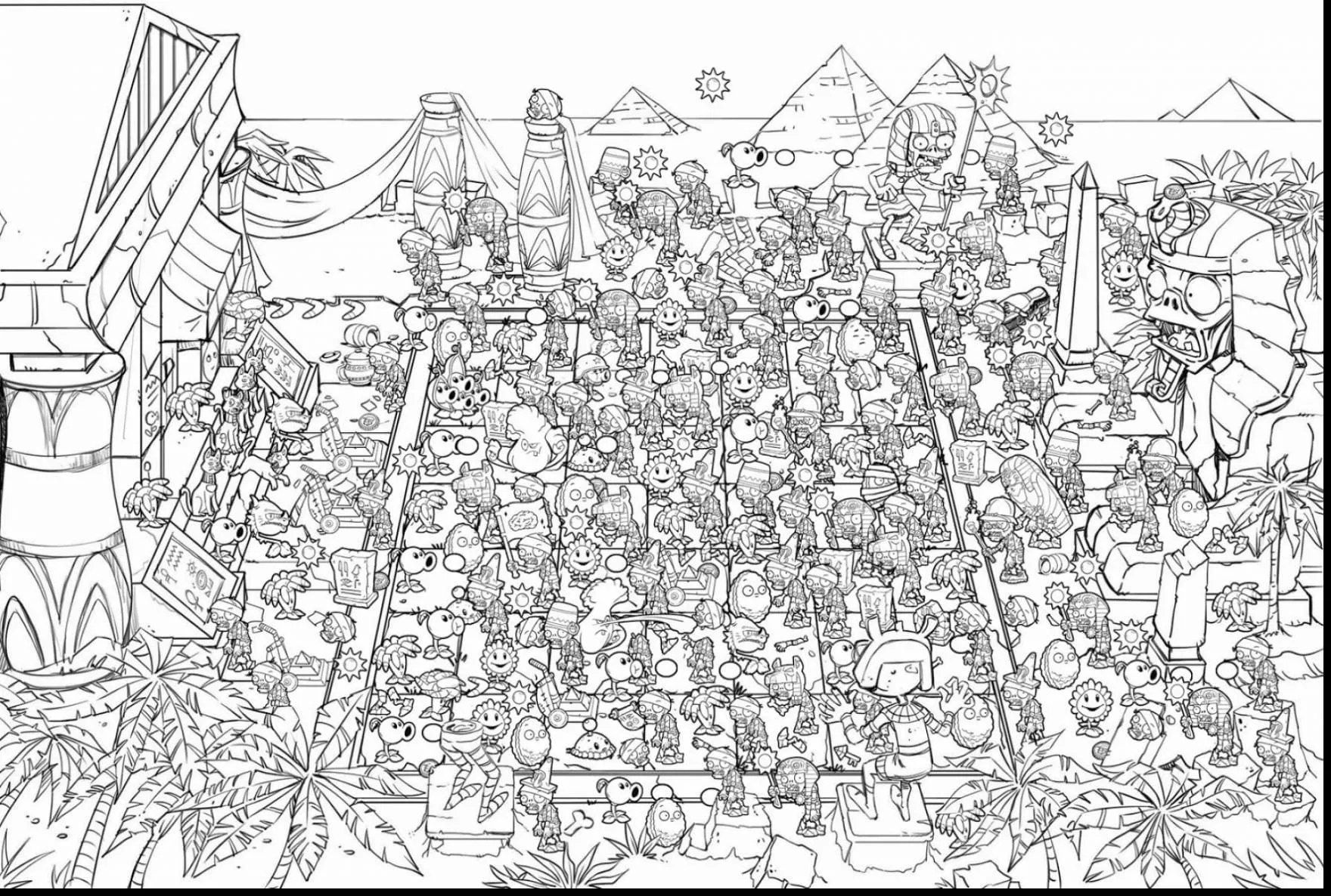 Dibujos de Plantas contra Zombis para Colorear