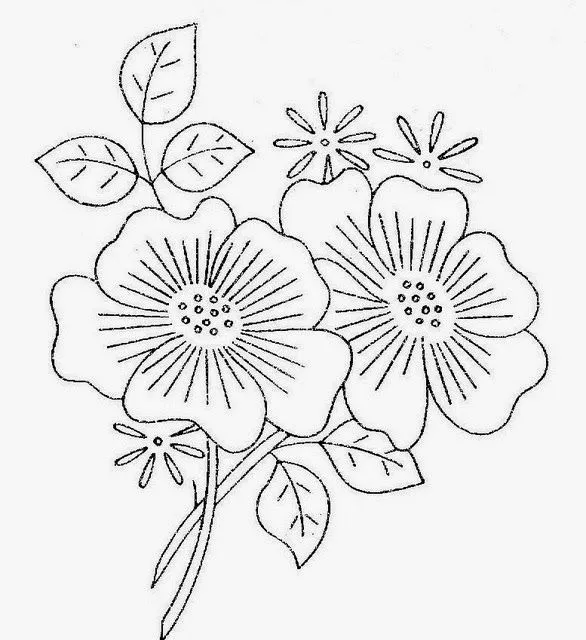 Dibujos y Plantillas para imprimir: dibujos de flores para bordar Dibujos y Plantillas para imprimir: dibujos de flores para bordar