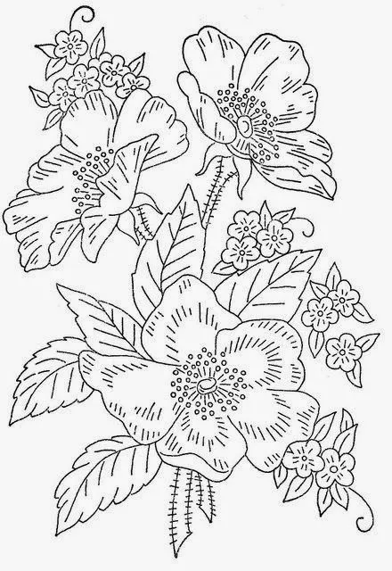 Dibujos y Plantillas para imprimir: dibujos de flores para bordar