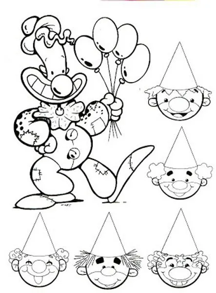 Dibujos y Plantillas para imprimir: Payasos Dibujos y Plantillas para imprimir: Payasos
