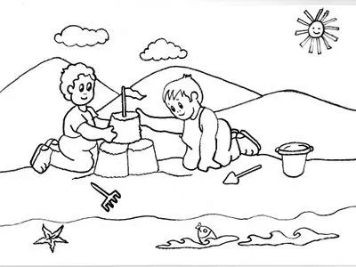 Dibujos de playa ,paisajes de la costa para colorear: Pintar el ...