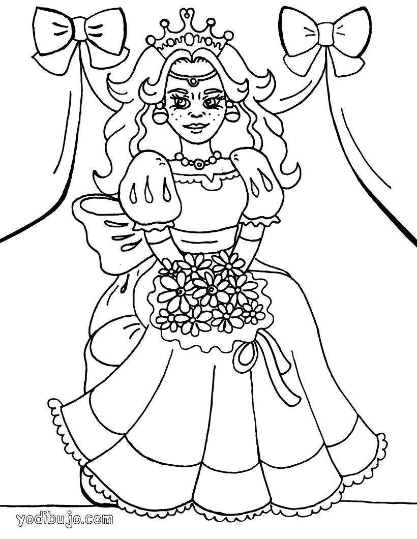 Dibujos de PRINCESAS para colorear, Grupo de princesas para imprimir