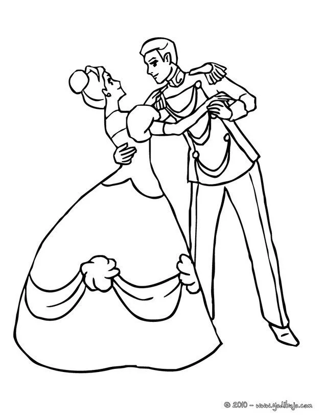 Dibujos de PRINCESAS para colorear, Pareja de principes bailando ... Dibujos de PRINCESAS para colorear, Pareja de principes bailando ...