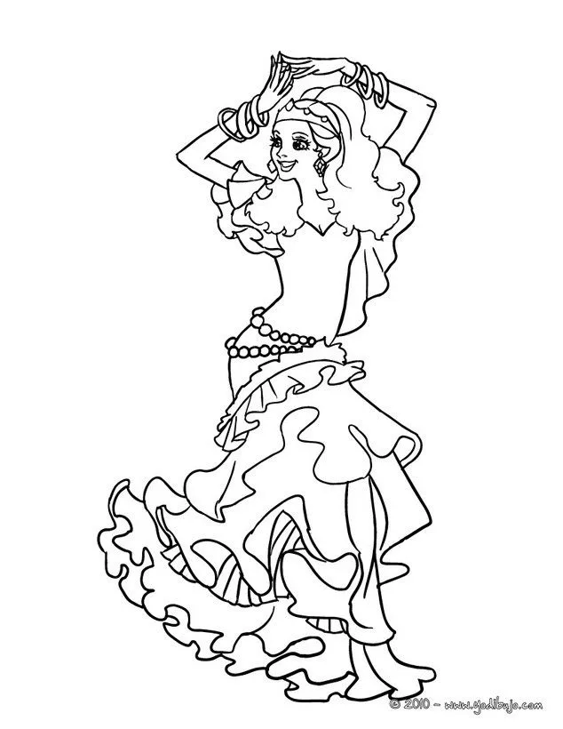 Dibujos de PRINCESAS para colorear, Princesa Flamenca para imprimir Dibujos de PRINCESAS para colorear, Princesa Flamenca para imprimir
