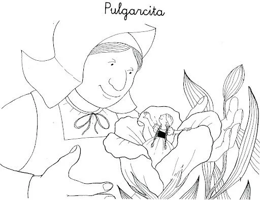DIBUJOS DE PULGARCITA PARA COLOREAR