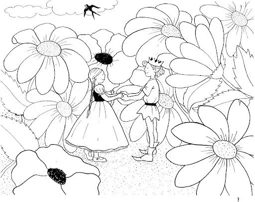 DIBUJOS DE PULGARCITA PARA COLOREAR