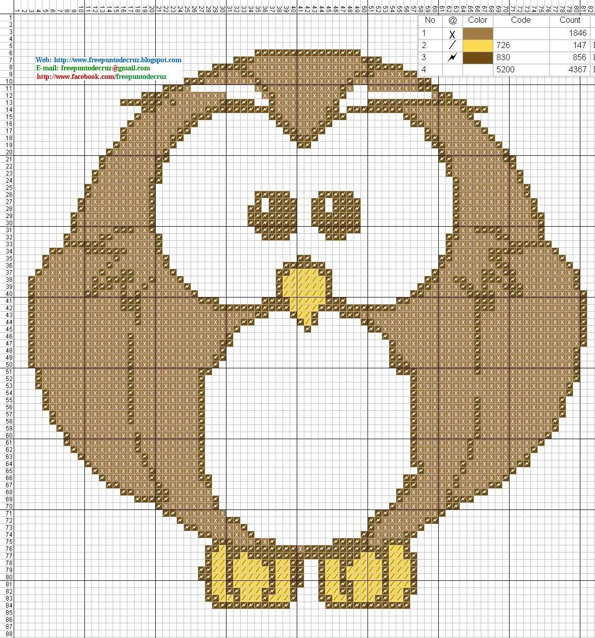 Dibujos Punto de Cruz Gratis: Buho Owl - Cross Stich Punto de cruz