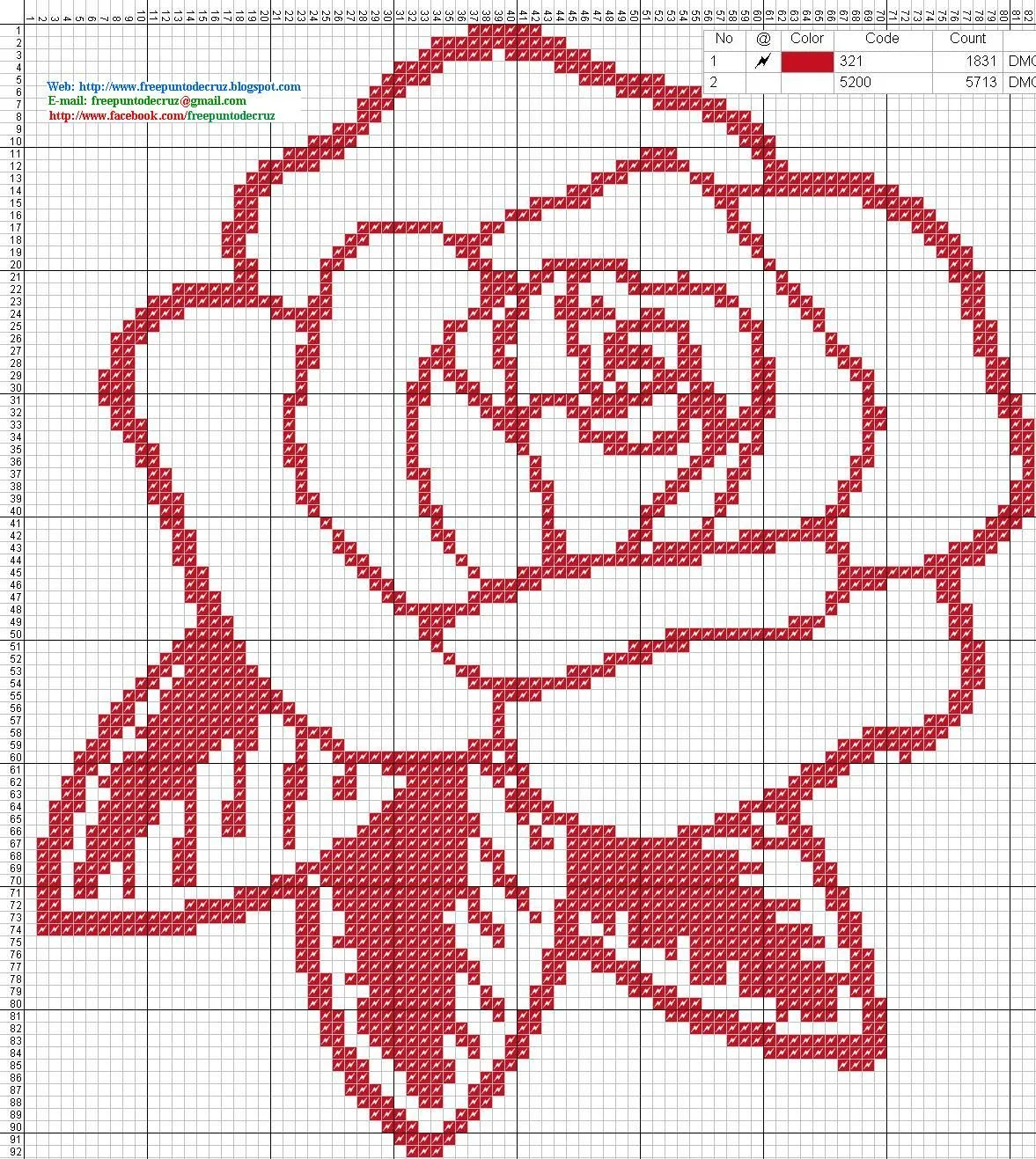 Dibujos Punto de Cruz Gratis: Flores