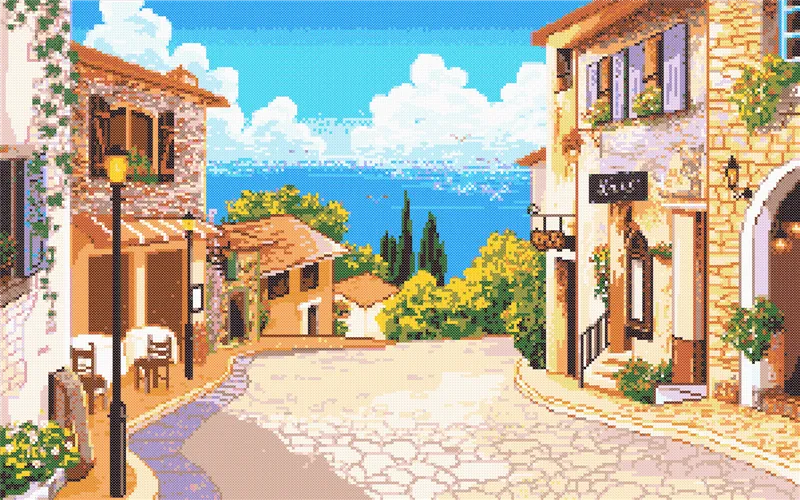 Dibujos Punto de Cruz Gratis: Landscape Cross Stitch Pattern ...