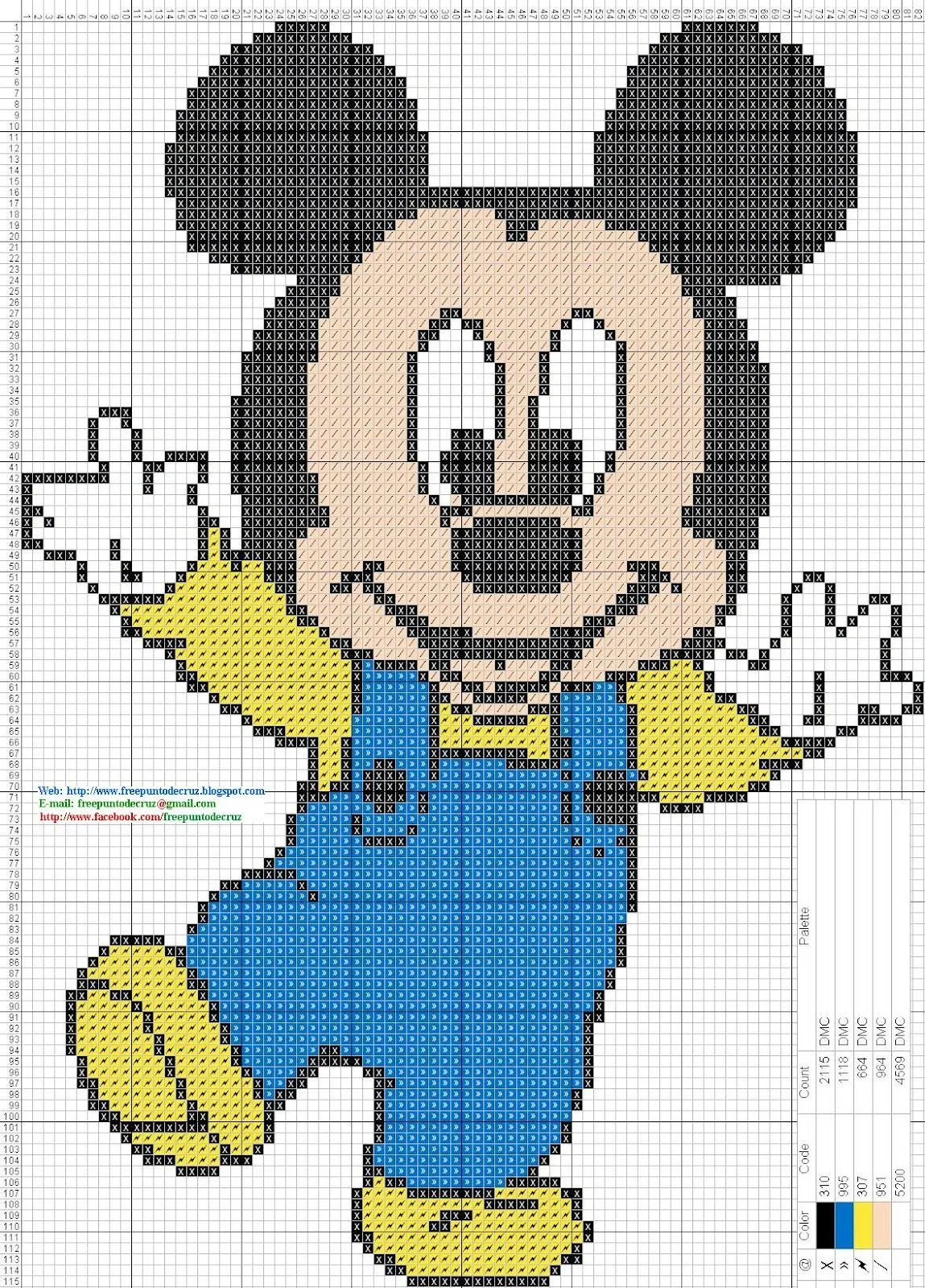 Dibujos Punto de Cruz Gratis: Mickey Mouse Bebe Cross Stitch - Punto de cruz Dibujos Punto de Cruz Gratis: Mickey Mouse Bebe Cross Stitch - Punto de cruz