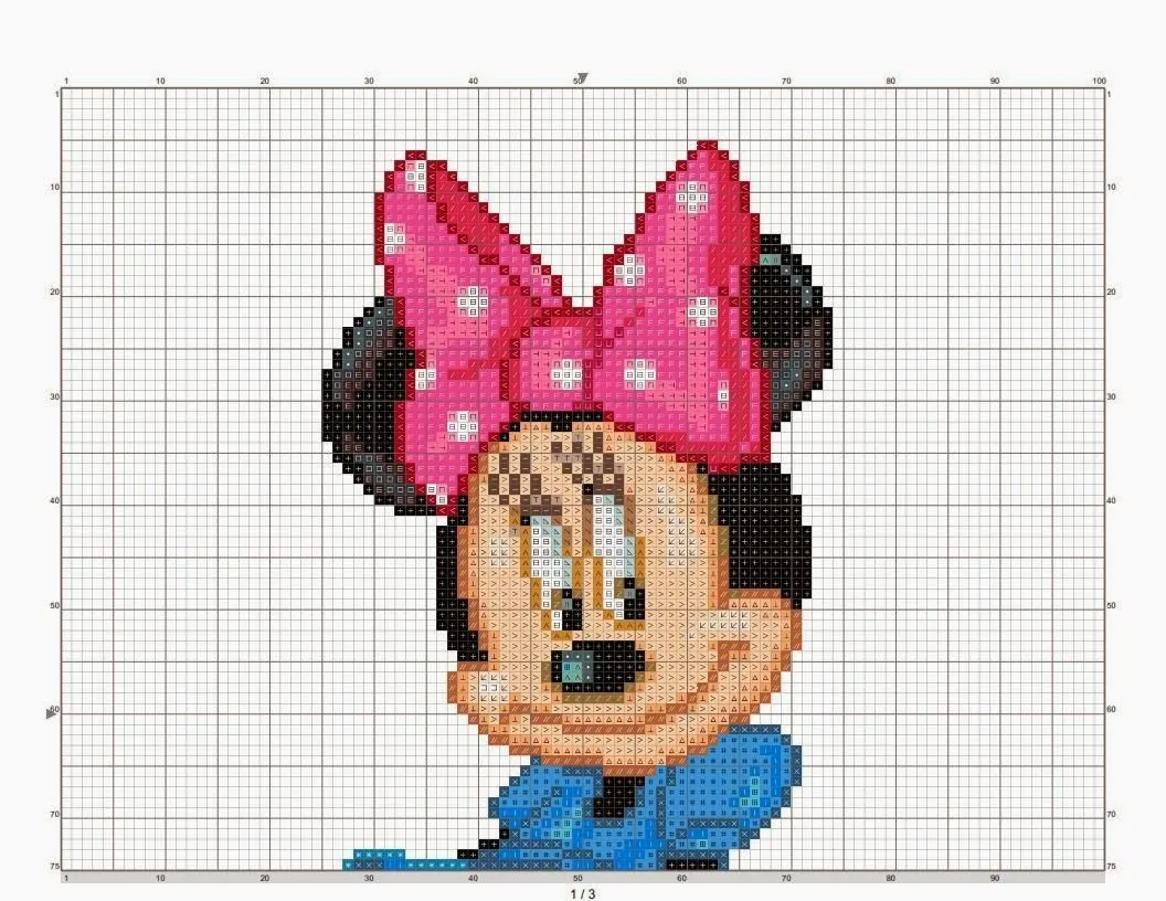 Dibujos Punto de Cruz Gratis: Minnie Mouse Cross Stitch Pattern - Punto de cruz Dibujos Punto de Cruz Gratis: Minnie Mouse Cross Stitch Pattern - Punto de cruz