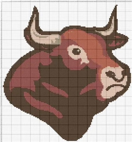 Dibujos Punto de Cruz Gratis: Toro en patrones punto de cruz Dibujos Punto de Cruz Gratis: Toro en patrones punto de cruz