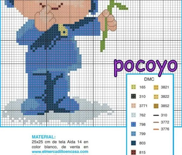 Pocoyo en punto de cruz | Nuevos gráficos gratis Pocoyo en punto de cruz | Nuevos gráficos gratis