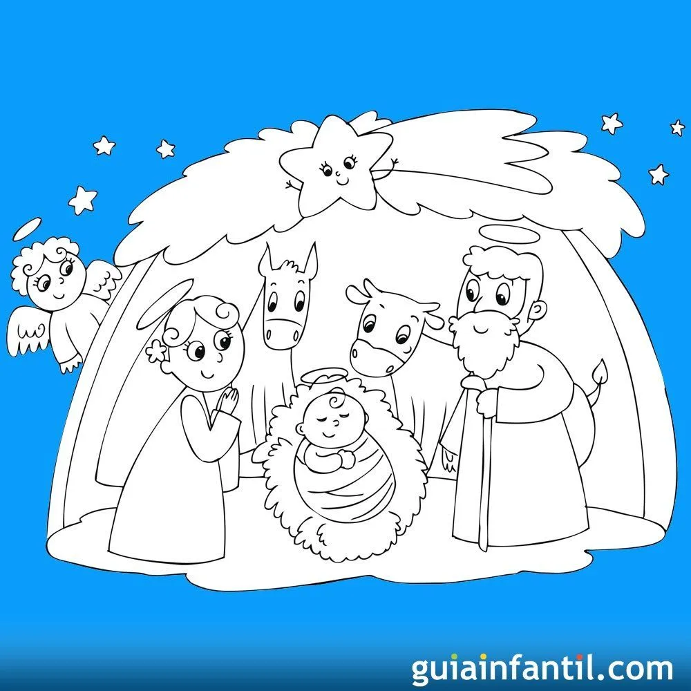 Dibujos para recortar y montar un Belén de Navidad