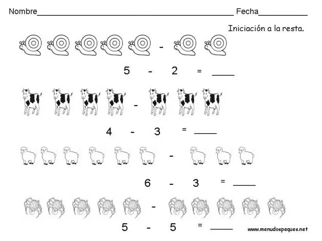 Dibujos para colorear con sumas para inicial - Imagui
