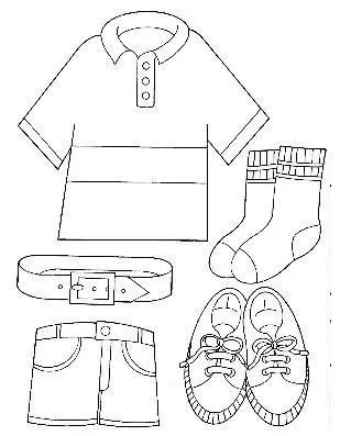 Dibujos de ropa de verano para colorear
