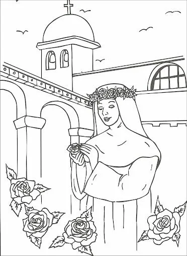 Dibujos de Santa Rosa de Lima para Colorear | Dibujos para Niños