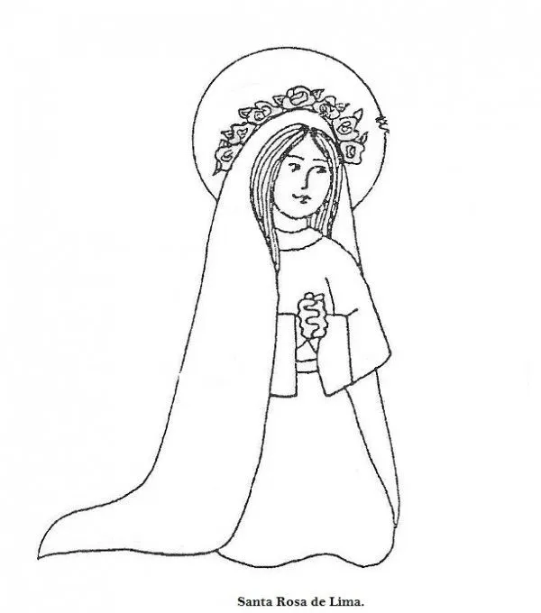 Dibujos de Santa Rosa de Lima imágenes para colorear | Colorear imágenes Dibujos de Santa Rosa de Lima imágenes para colorear | Colorear imágenes