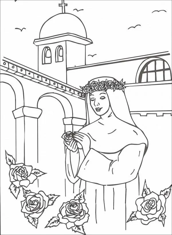 Dibujos de Santa Rosa de Lima imágenes para colorear | Colorear imágenes Dibujos de Santa Rosa de Lima imágenes para colorear | Colorear imágenes