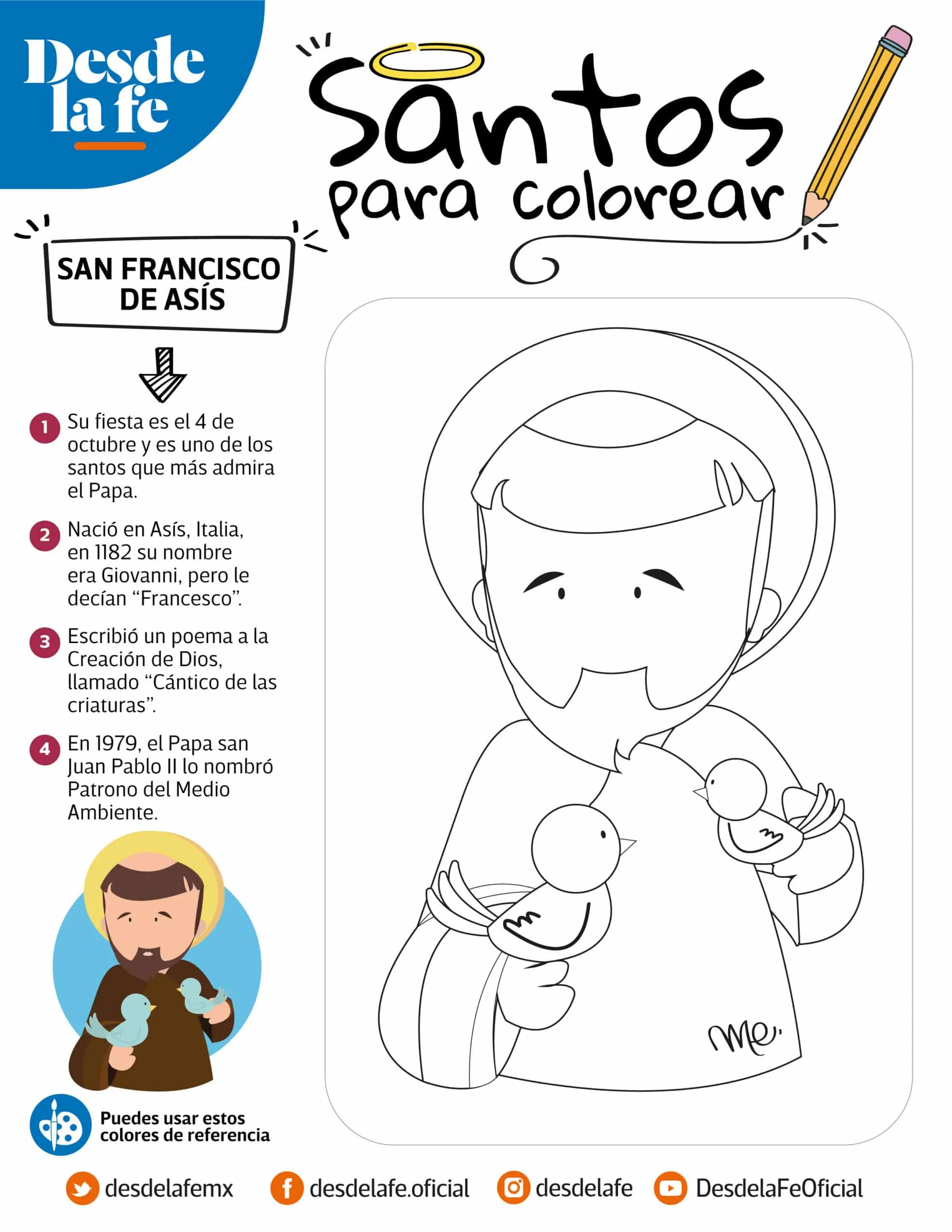 Dibujos de santos para colorear: Un álbum de regalo para los niños