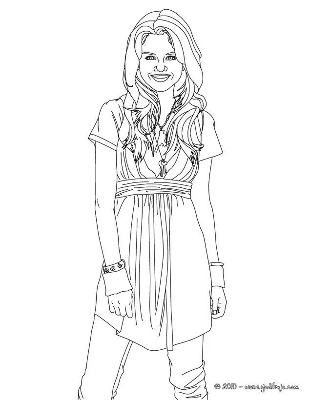Dibujos de SELENA GOMEZ para colorear - Selena Gomez sonriendo Dibujos de SELENA GOMEZ para colorear - Selena Gomez sonriendo