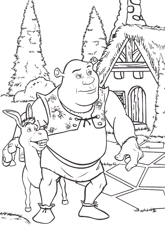 Dibujo de Shrek y Asno