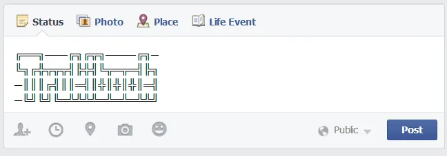 dibujos con signos y letras para Facebook (ascii) 2 | Trucos Facebook dibujos con signos y letras para Facebook (ascii) 2 | Trucos Facebook