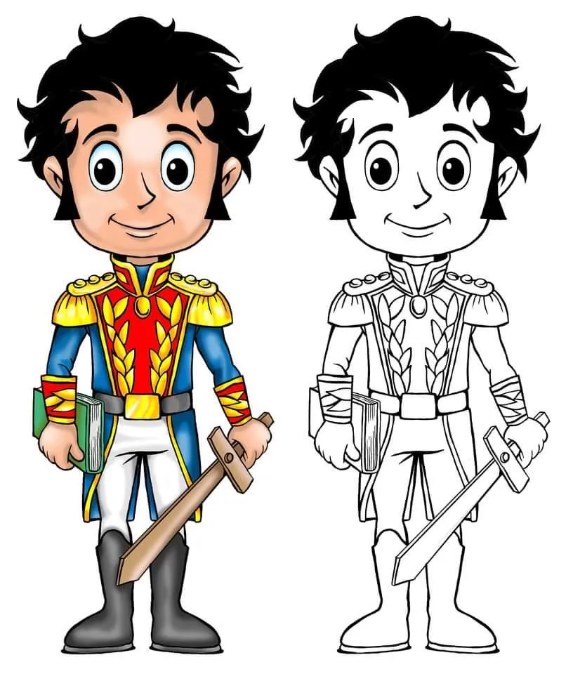 Dibujos de simón Bolívar para colorear - Jugar y Colorear
